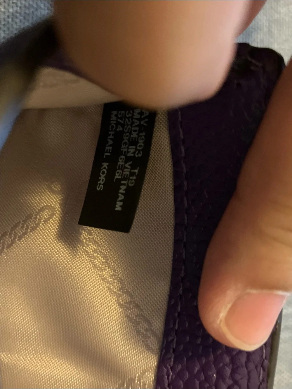 Michael Kors Deep Purple Pebbled Leather Envelope Wallet